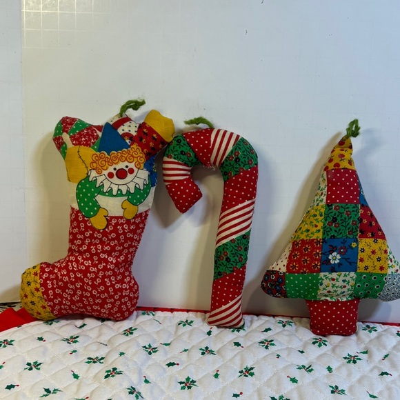 Festive Santa and Holiday Plush Set Handmade from Patterns Vintage Ornaments FS - Picture 6 of 11